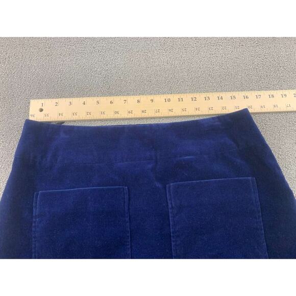 Sonia by Sonia Rykiel Womens Size 44 Blue Velvet A Line Mini Skirt Patch Pockets - Picture 5 of 7